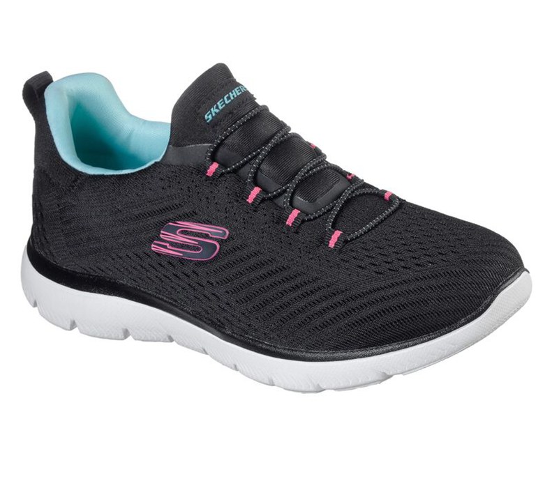 Skechers Summits - Fast Attraction - Womens Sneakers Black/Light Blue [AU-SJ4989]